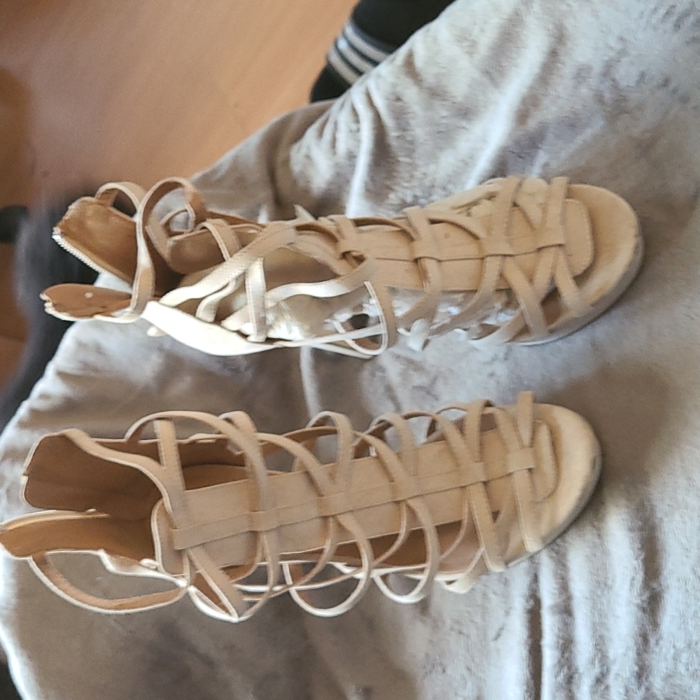 Beige stiletto heels